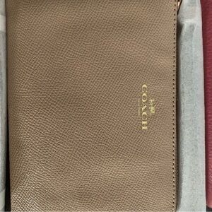 Coach Brown Leather Wallet with Gold Logo